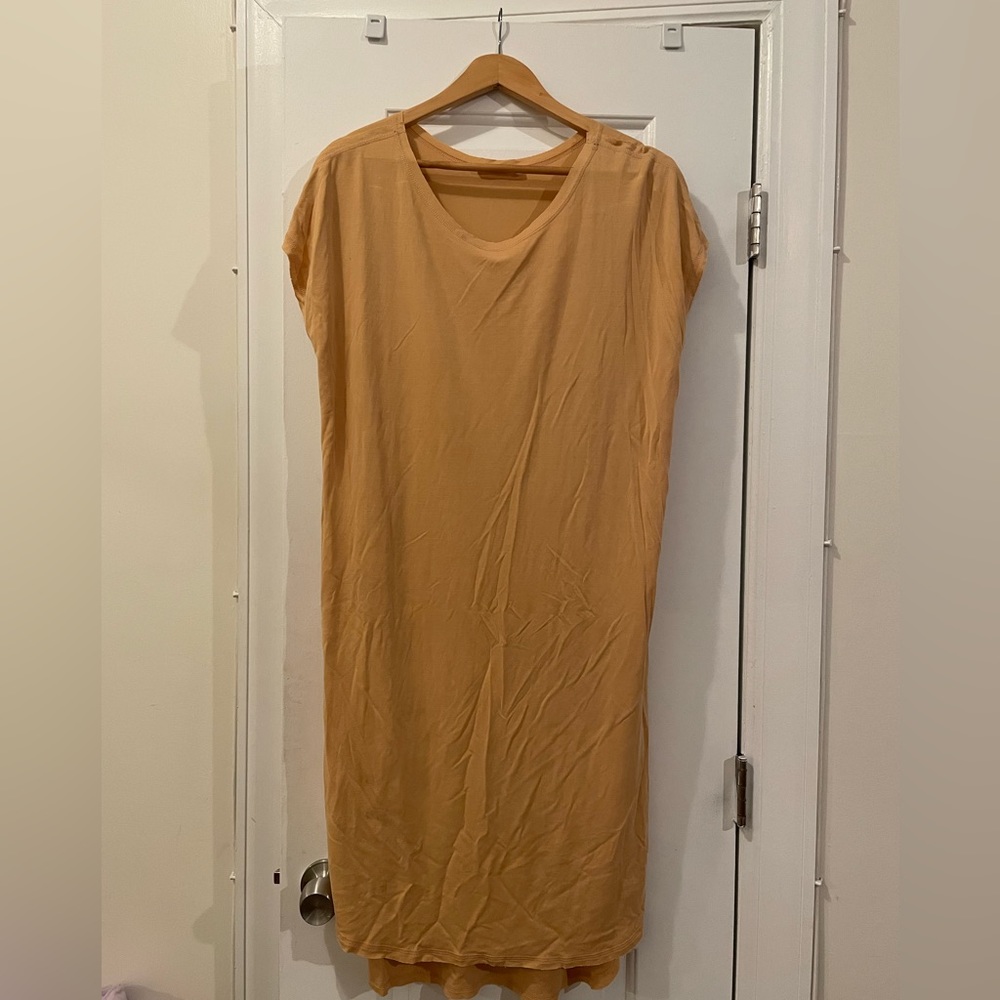 Mustard Yellow Tshirt Midi Dress